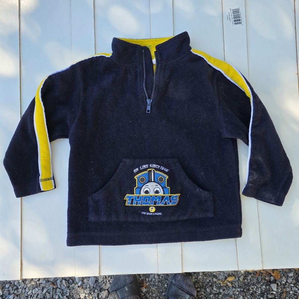 Vintage Thomas The Tank Engine Kids Navy and Yellow Sweater